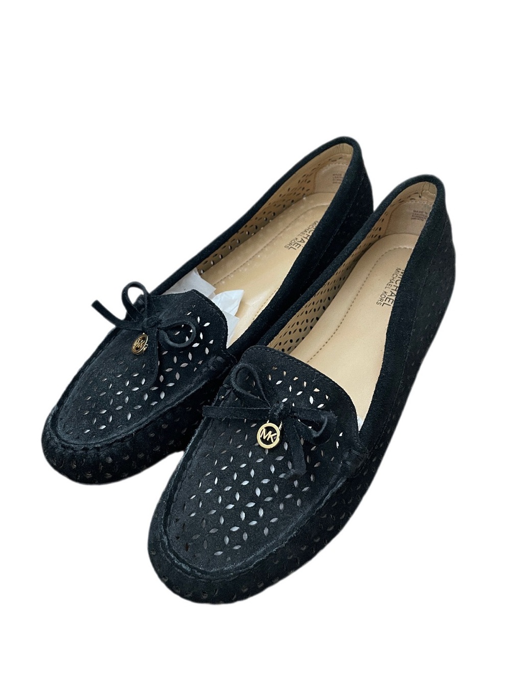 MICHAEL Michael Kors Black Suede Laser Cut Loafers